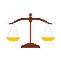 Judge balance icon flat isolated vector