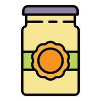 Plum jam jar icon color outline vector