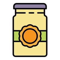 Plum jam jar icon color outline vector