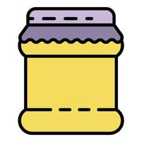 Homemade jam jar icon color outline vector