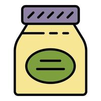 Jelly jam jar icon color outline vector