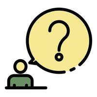 Education question icon color outline vector