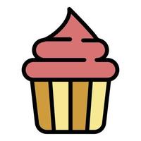 Cupcake icon color outline vector