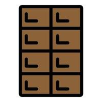 Chocolate bar icon color outline vector