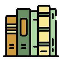 Books stack icon color outline vector