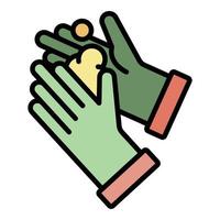 Hands wash icon color outline vector