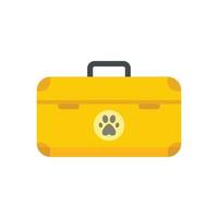 Dog tool box icon flat isolated vector