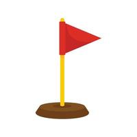 Dog training red flag icon flat isolated vector