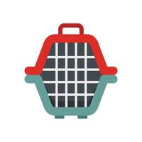 Dog portable box icon flat isolated vector