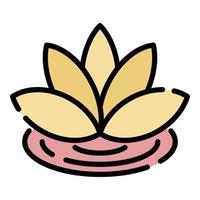 Lotus flower icon color outline vector