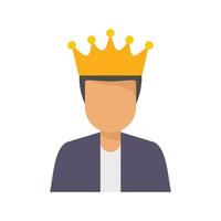 King loyalty program icon flat isolated vector