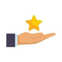 Loyalty star in hand icon flat isolated vector