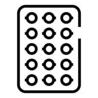 Pill blister icon outline vector. Tablet pack vector