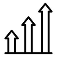 Rise customer graph icon outline vector. Satisfaction level vector