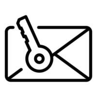 vector de contorno de icono de tecla de correo electrónico. contraseña múltiple