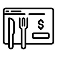 Take food online icon outline vector. Order delivery vector