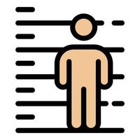 Prison man measurement icon color outline vector