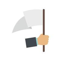 White flag protest icon flat isolated vector