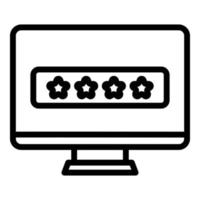 Pc password icon outline vector. Account authorization vector