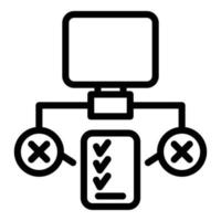 Computer 2fa icon outline vector. Factor password vector