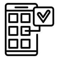 Code step phone icon outline vector. Login verify vector