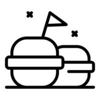 vector de contorno de icono de hamburguesa de pedido americano. entrega en línea