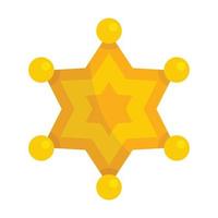 Sheriff star icon flat isolated vector