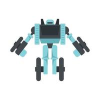 Wheel robot transformer icon flat isolated vector