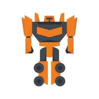 Fantasy robot transformer icon flat isolated vector
