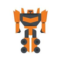 Fantasy robot transformer icon flat isolated vector