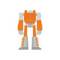 Space robot transformer icon flat isolated vector