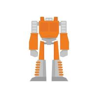 Space robot transformer icon flat isolated vector