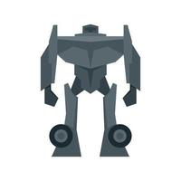 Soldier robot transformer icon flat isolated vector