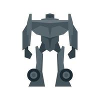 soldado robot transformador icono plano aislado vector