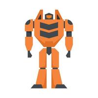 Toy robot transformer icon flat isolated vector