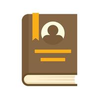 University book icon flat isolated vector