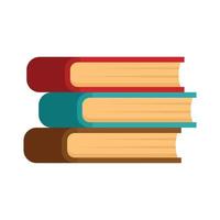 Book stack icon flat isolated vector