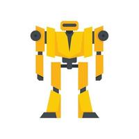 Guard robot transformer icon flat isolated vector