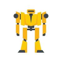 guardia robot transformador icono plano aislado vector