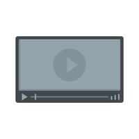 Video player icon flat isolated vector