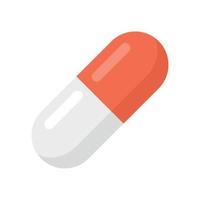 Medical capsule icon flat isolated vector