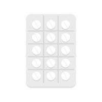 Round pills package icon flat isolated vector