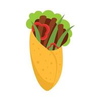 Greek vegan food icon flat isolated vector