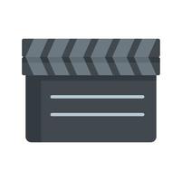 Closed film clapper icon flat isolated vector