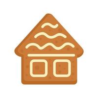 icono de la casa de pan de jengibre vector aislado plano