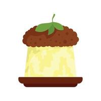 Greek jelly cake icon flat isolated vector