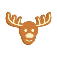 Gigerbread deer icon flat isolated vector