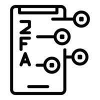 2fa smartphone icon outline vector. Code login vector