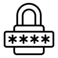 Padlock secure icon outline vector. Screen phone vector