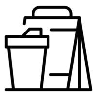 Food bag delivery icon outline vector. Home grocery vector